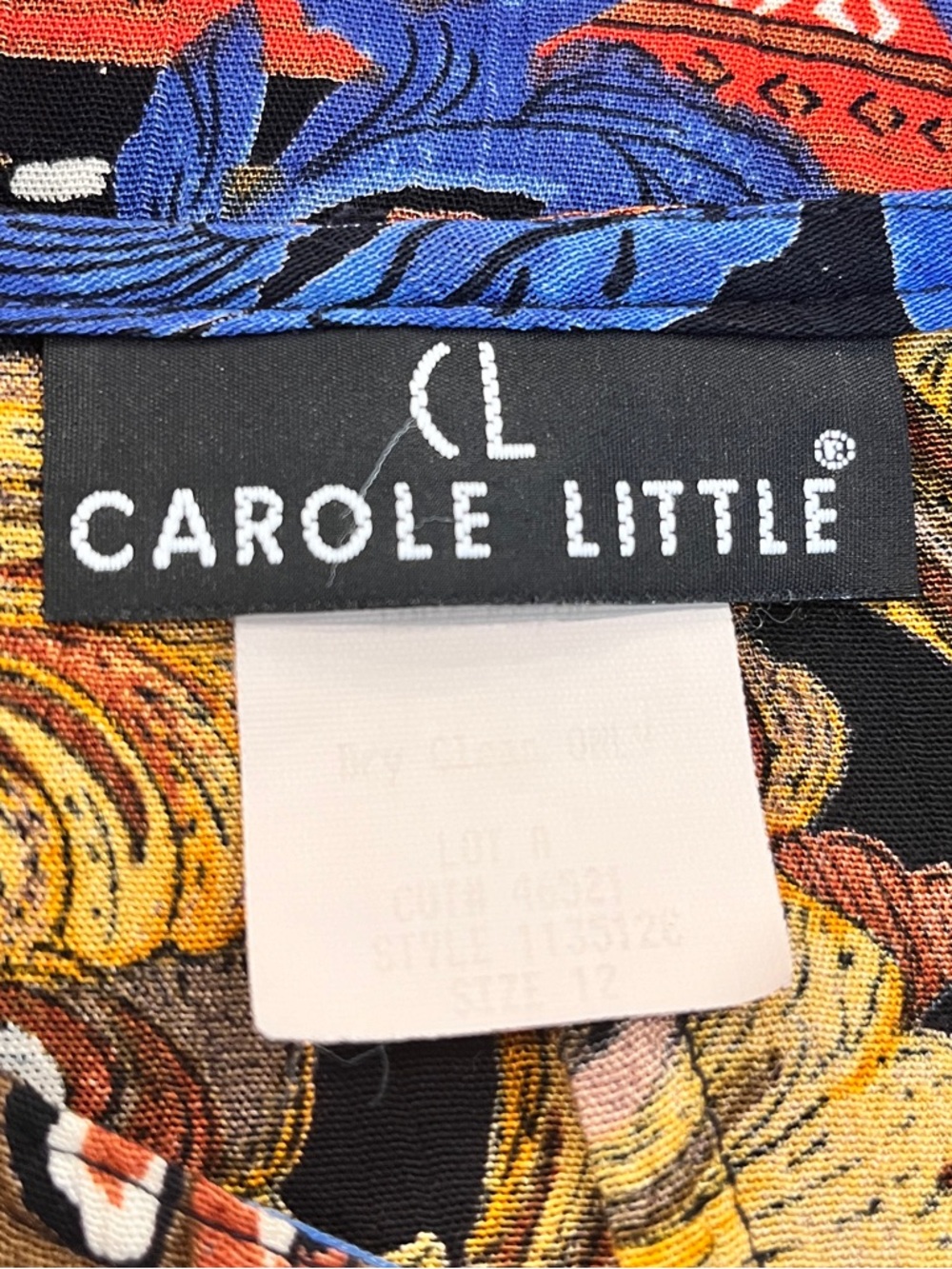 Vintage 90s Whimsigoth Baroque Print Shirt Carole Little Romantic Art to Wear - Picture 15 of 15